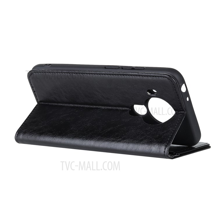 Crazy Horse Texture Leather Case for Nokia 5.4 Auto-absorbed Wallet Stand Cover Shell - Black-4