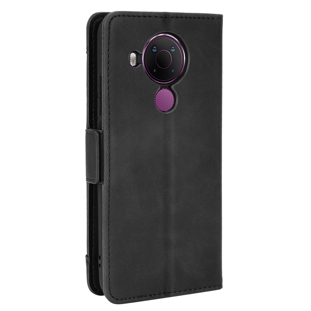 Leather Phone Wallet Design Stand Feature Protective Cover Case with Multiple Card Slots for Nokia 5.4 - Black-4