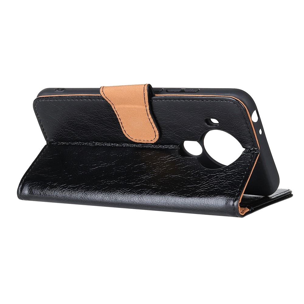 Nappa Texture Split Leather Case for Nokia 5.4 Wallet Stand Cellphone Cover - Black-4