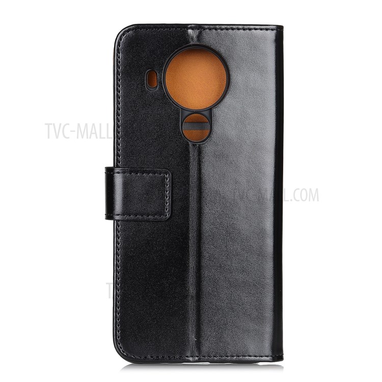 Smooth Surface PU Leather Case for Nokia 5.4 Wallet Stand Mobile Casing - Black-3