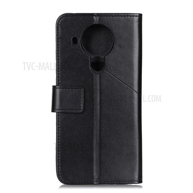 Wallet Leather Cover Stand Protective Phone Case for Nokia 5.4 - Black-3