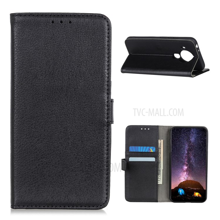 For Nokia 5.4 Litchi Texture Wallet Leather Case Mobile Phone Accessory - Black-1