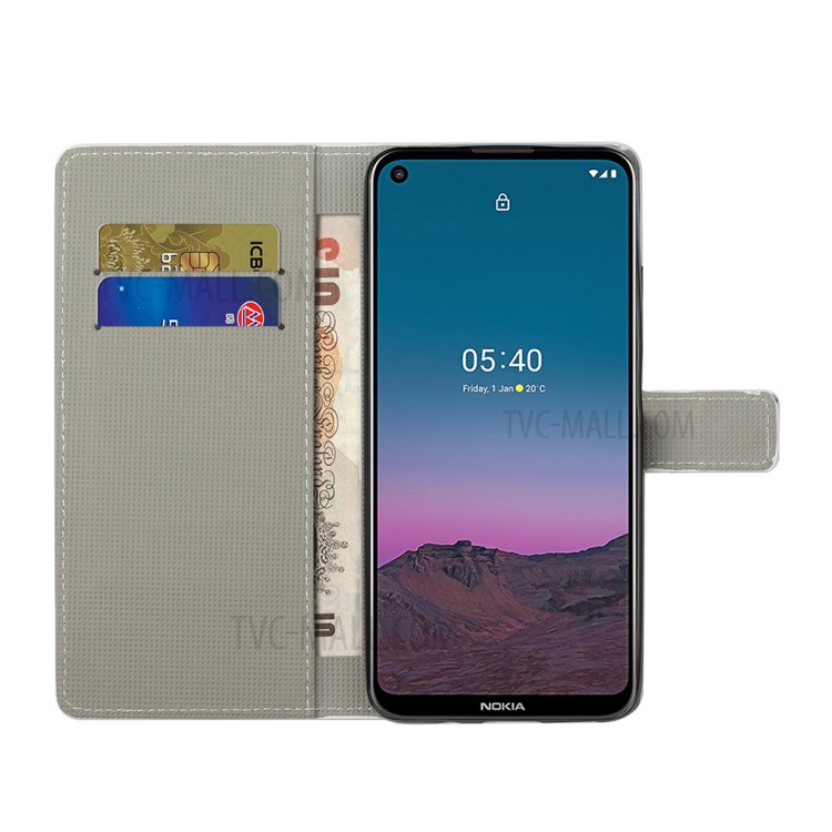 Protective Cover for Nokia 5.4 Wallet Pattern Printing Leather Phone Shell - Circle-6