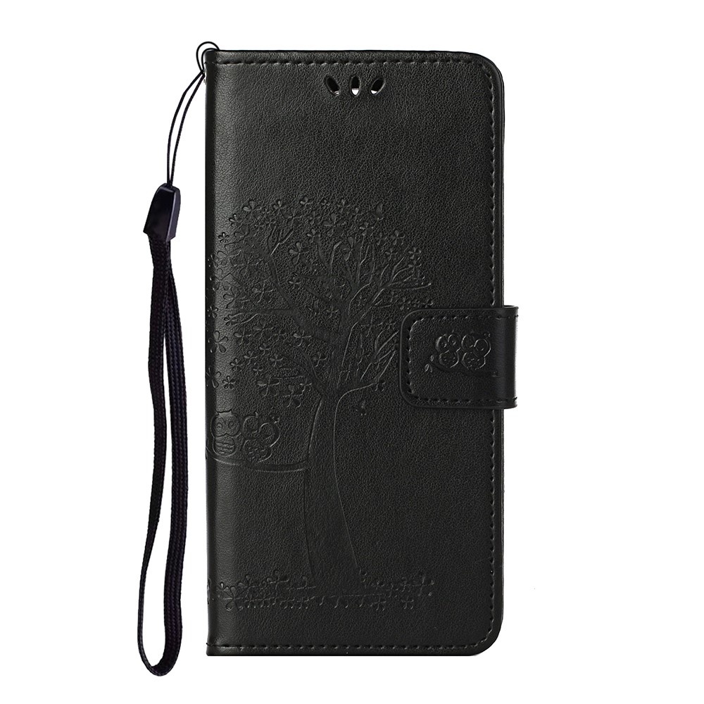 Owl Pattern Printing Design Leather Wallet Phone Cover for Nokia 5.4 - Black-2