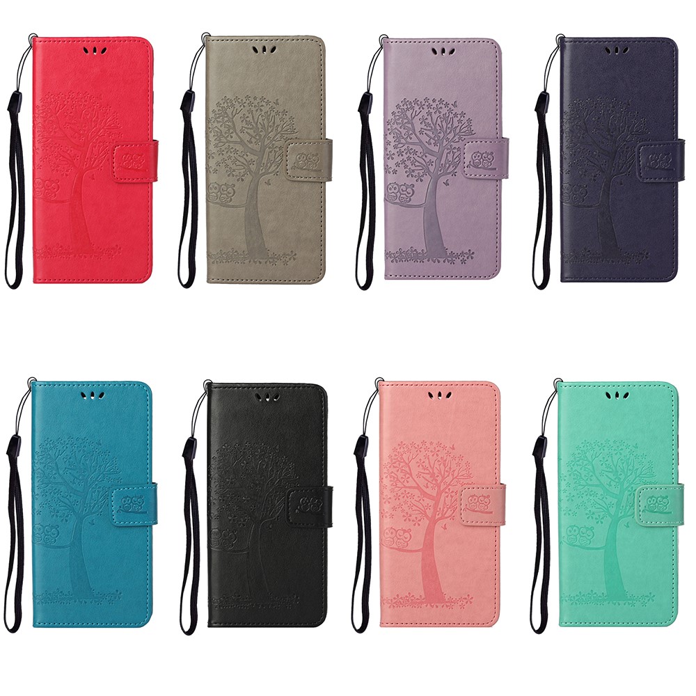 Owl Pattern Printing Design Leather Wallet Phone Cover for Nokia 5.4 - Black-7