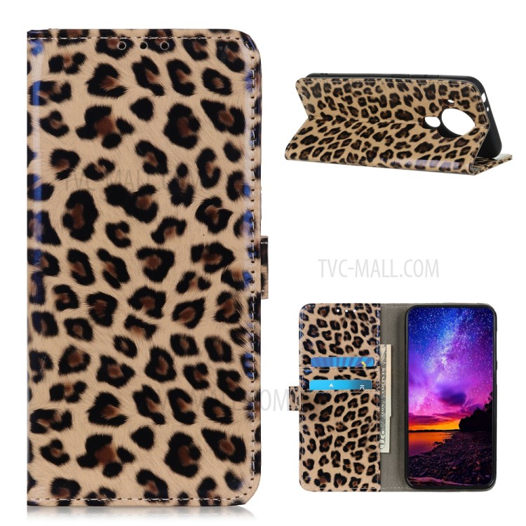 Leopard Texture Wallet Stand TPU + PU Leather Protective Cover for Nokia 5.4-1