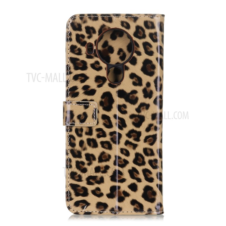 Leopard Texture Wallet Stand TPU + PU Leather Protective Cover for Nokia 5.4-3
