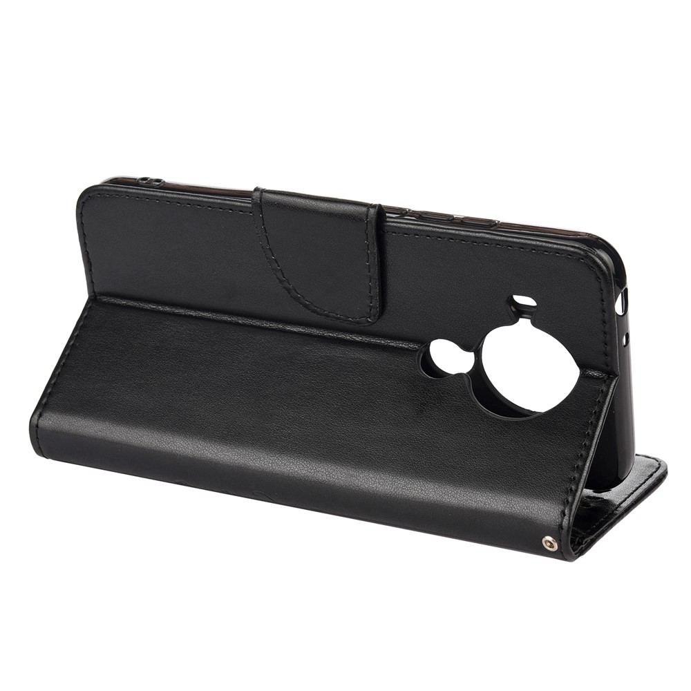 Imprinted Butterflies Flower Leather Wallet Stand Case for Nokia 5.4 - Black-6