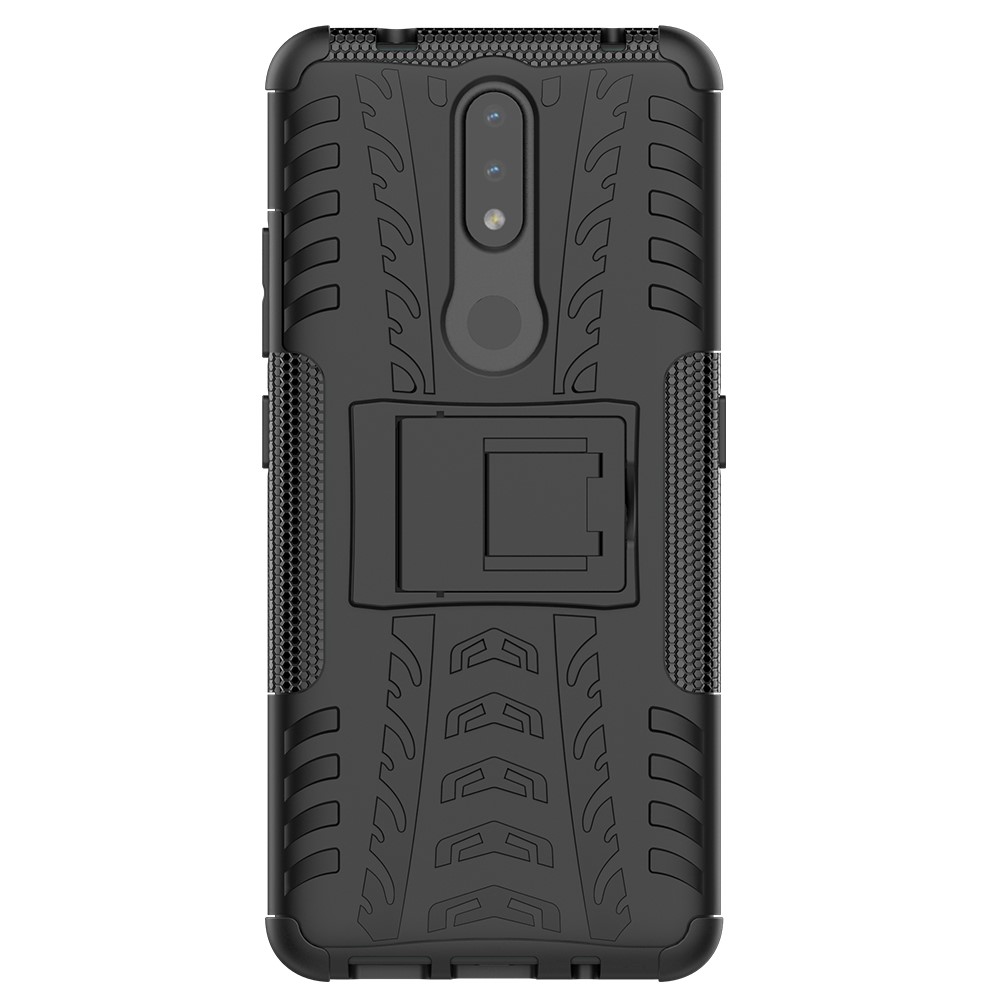 Cool Tyre Surface Design PC + TPU Hybrid Phone Cover Shell with Kickstand for Nokia 2.4 - Black-3