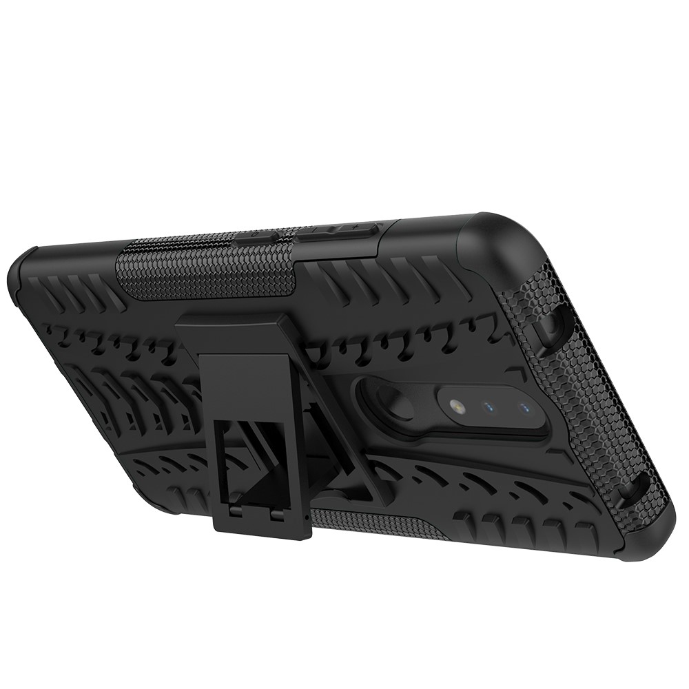 Cool Tyre Surface Design PC + TPU Hybrid Phone Cover Shell with Kickstand for Nokia 2.4 - Black-5