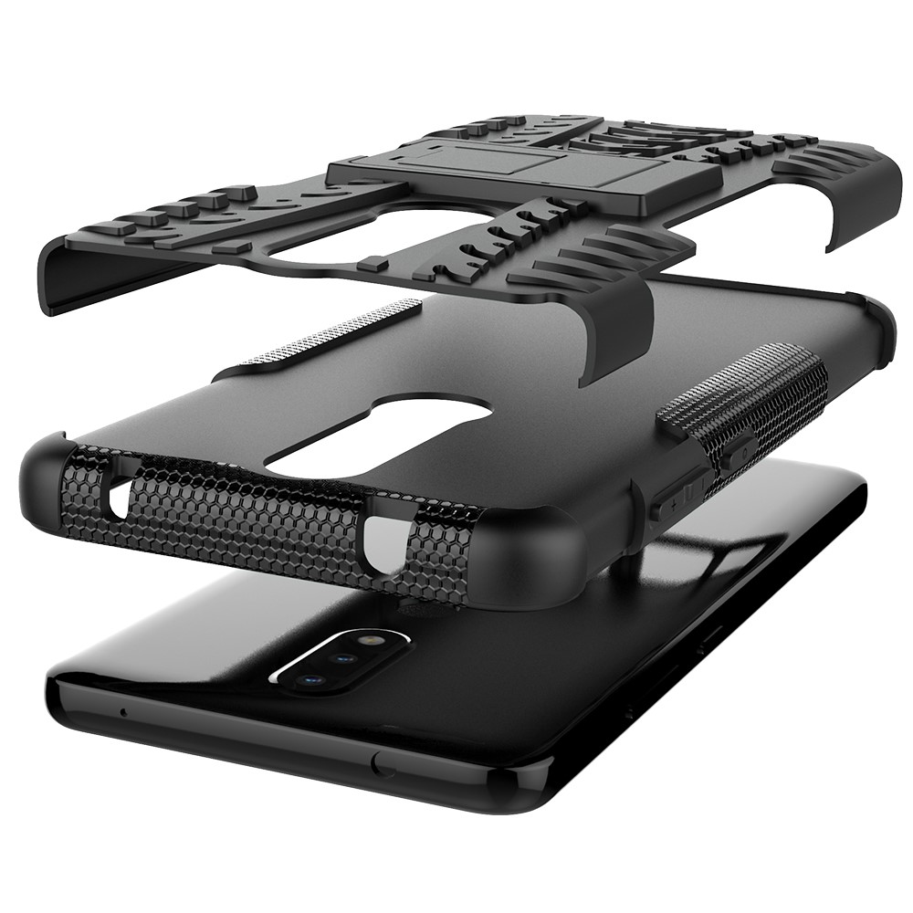 Cool Tyre Surface Design PC + TPU Hybrid Phone Cover Shell with Kickstand for Nokia 2.4 - Black-6