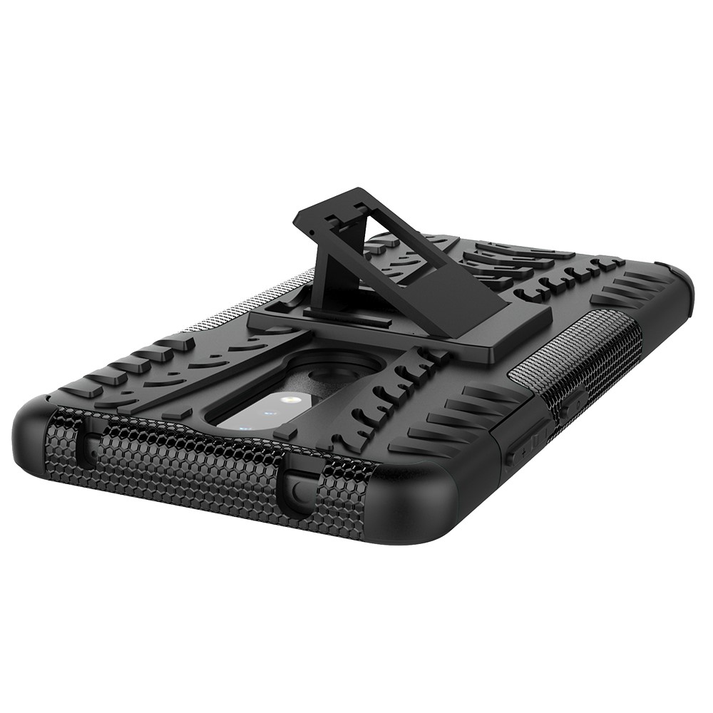 Cool Tyre Surface Design PC + TPU Hybrid Phone Cover Shell with Kickstand for Nokia 2.4 - Black-7