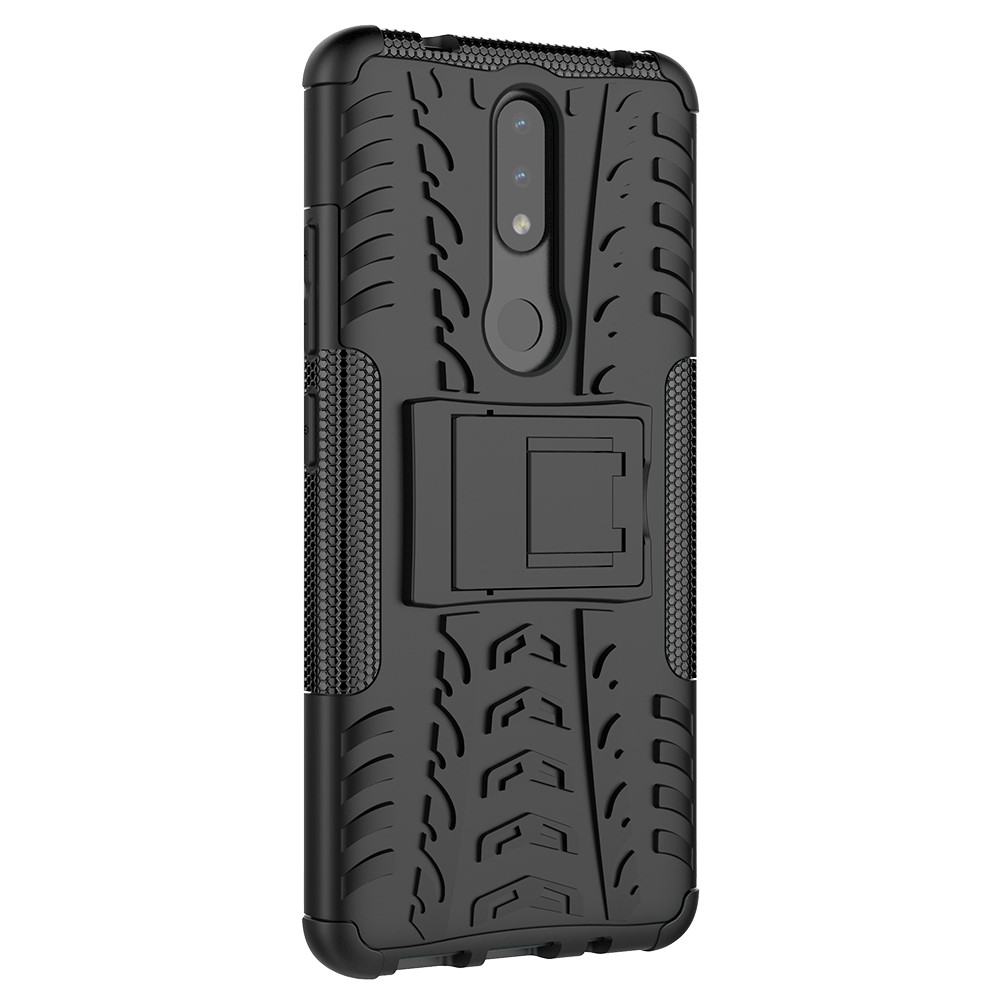Cool Tyre Surface Design PC + TPU Hybrid Phone Cover Shell with Kickstand for Nokia 2.4 - Black-8