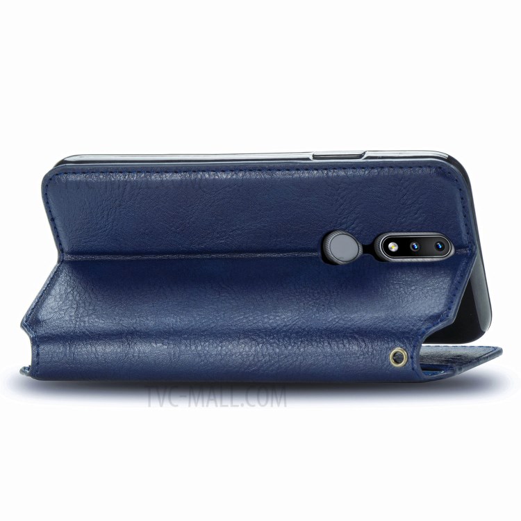 Fashionable Auto-absorbed Rhombus Texture PU Leather Wallet Phone Cover for Nokia 2.4 - Blue-5
