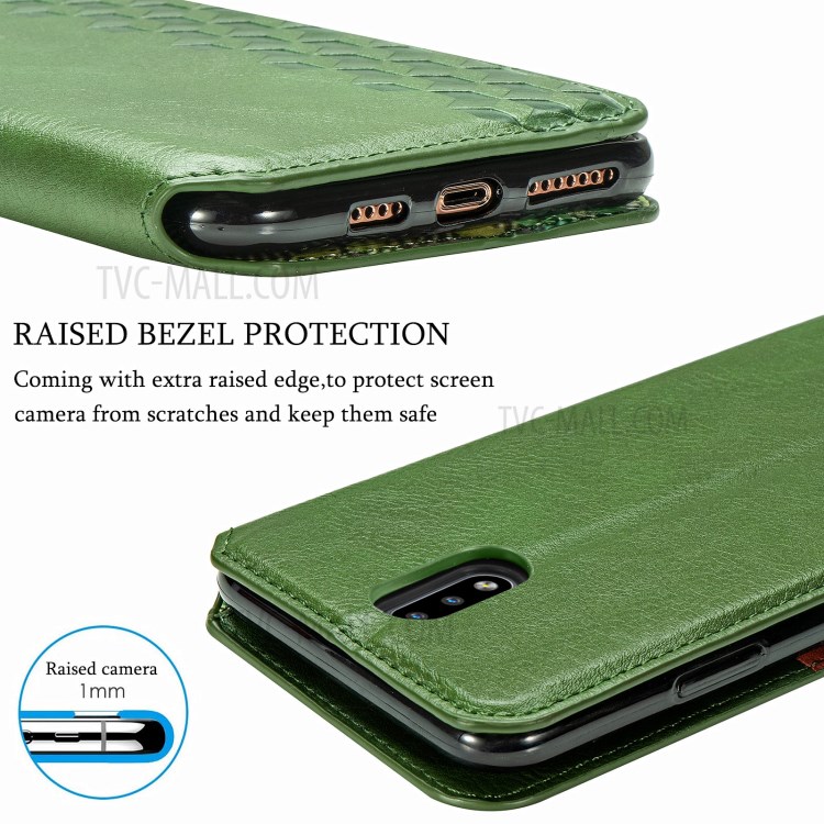Fashionable Auto-absorbed Rhombus Texture PU Leather Wallet Phone Cover for Nokia 2.3 - Green-14