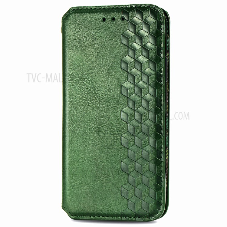 Fashionable Auto-absorbed Rhombus Texture PU Leather Wallet Phone Cover for Nokia 2.3 - Green-3