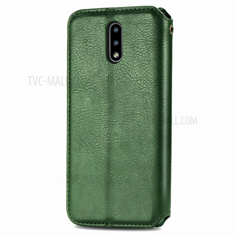 Fashionable Auto-absorbed Rhombus Texture PU Leather Wallet Phone Cover for Nokia 2.3 - Green-4