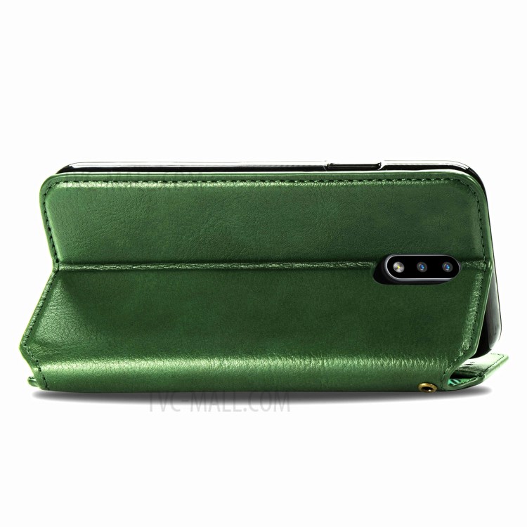 Fashionable Auto-absorbed Rhombus Texture PU Leather Wallet Phone Cover for Nokia 2.3 - Green-6