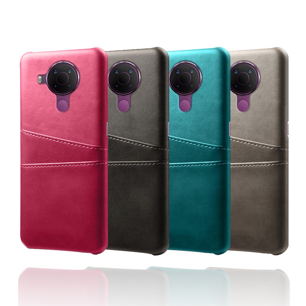 KSQ PU Leather Coated Plastic Case with Double Card Slots for Nokia 5.4 - Black-6