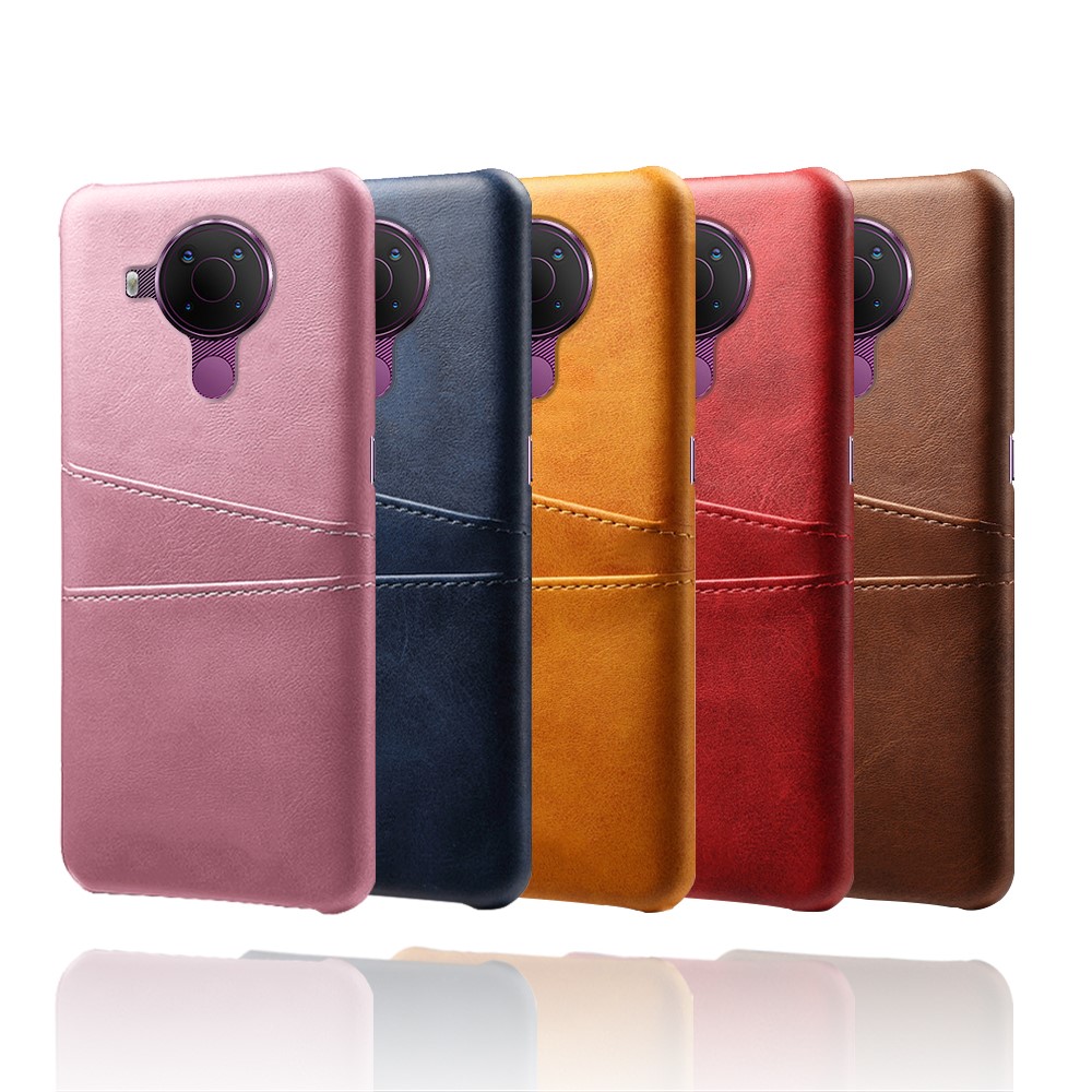 KSQ PU Leather Coated Plastic Case with Double Card Slots for Nokia 5.4 - Black-7