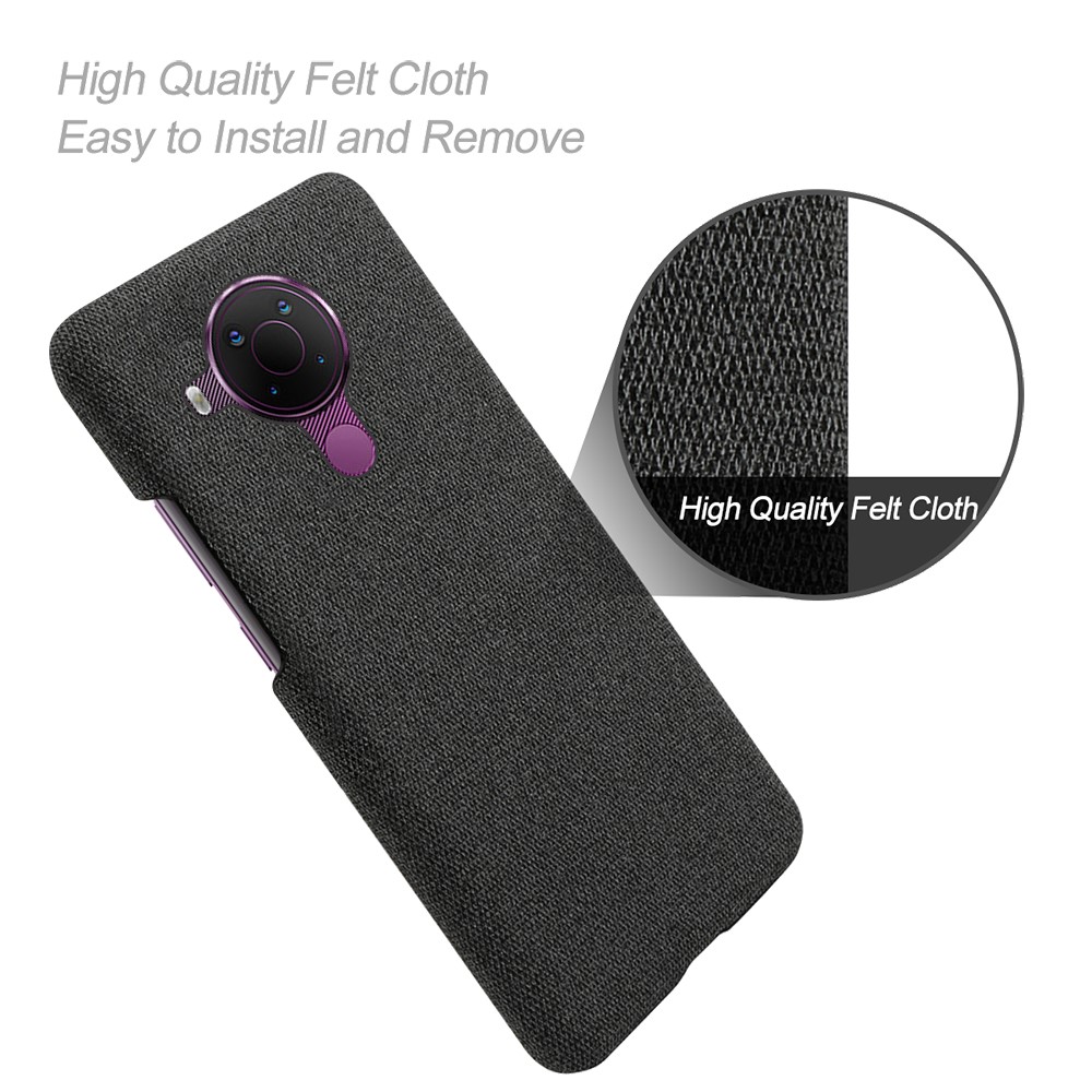 KSQ Cloth Texture Plastic Back Case for Nokia 5.4 - Black-4