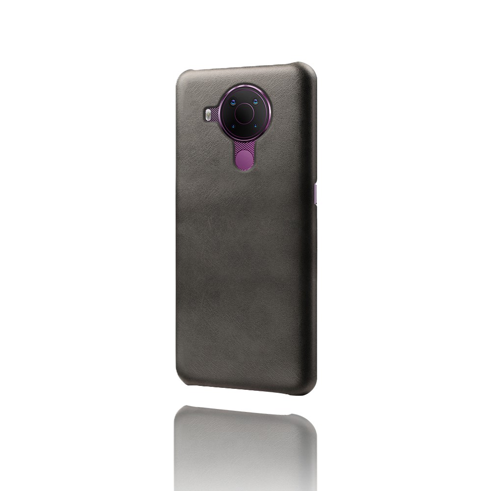 KSQ PU Leather Coated PC Phone Case for Nokia 5.4 Protector Shell - Black-3