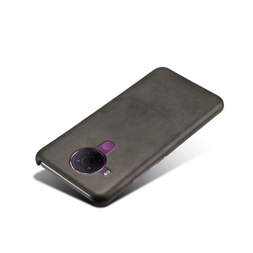 KSQ PU Leather Coated PC Phone Case for Nokia 5.4 Protector Shell - Black-4