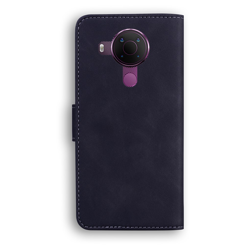Wallet Design Case for Nokia 5.4 Solid Color Leather Phone Stand Case - Black-3