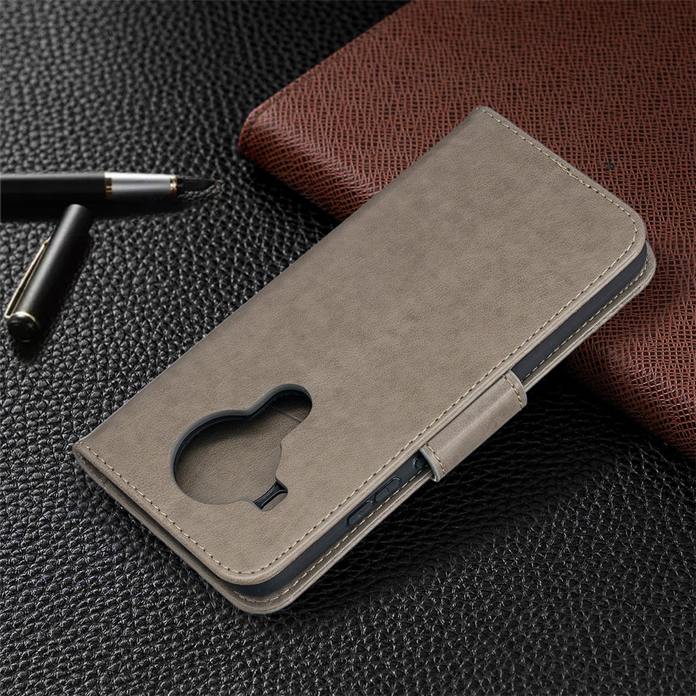 Magnetic Clasp Butterfly Imprinting Leather Wallet Case for Nokia 5.4 - Grey-7