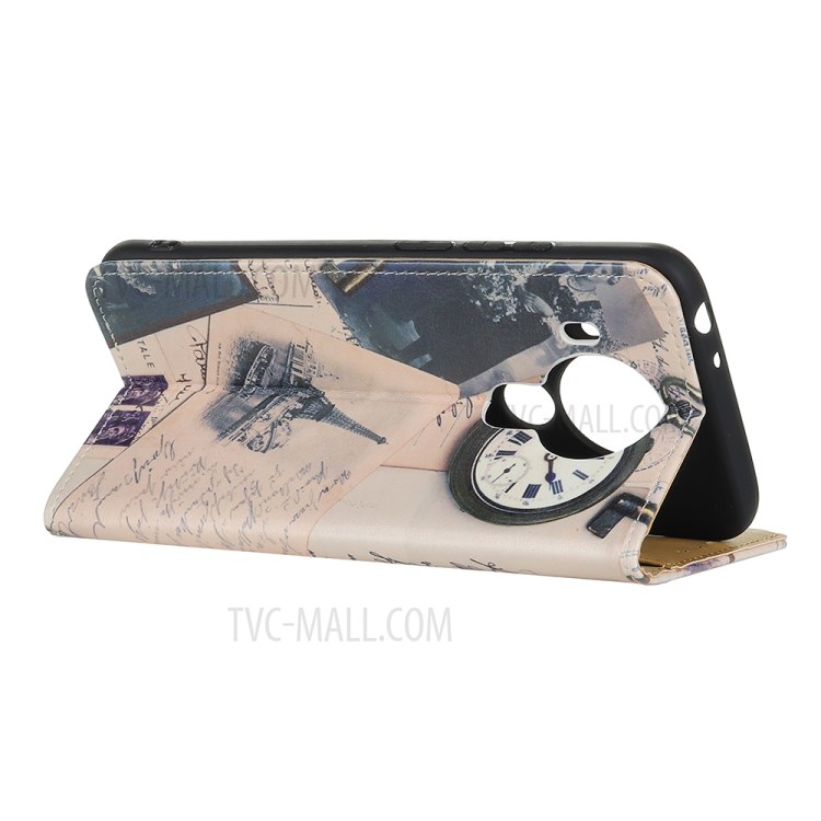 Pattern Printing Design Wallet Stand Phone Protective Cover Case for Nokia 7.3 - Tower and Quill Pen-2