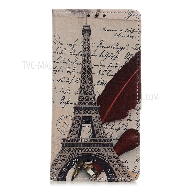 Pattern Printing Design Wallet Stand Phone Protective Cover Case for Nokia 7.3 - Tower and Quill Pen-3