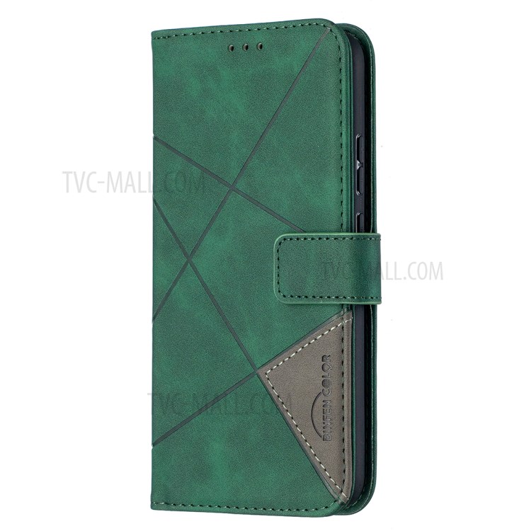 BF05 Geometric Texture Leather Wallet Stand Case Cover for Nokia 5.4 - Green-2