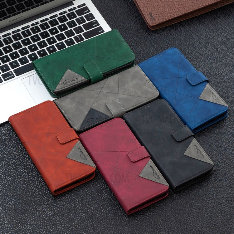 BF05 Geometric Texture Leather Wallet Stand Case Cover for Nokia 5.4 - Green-9