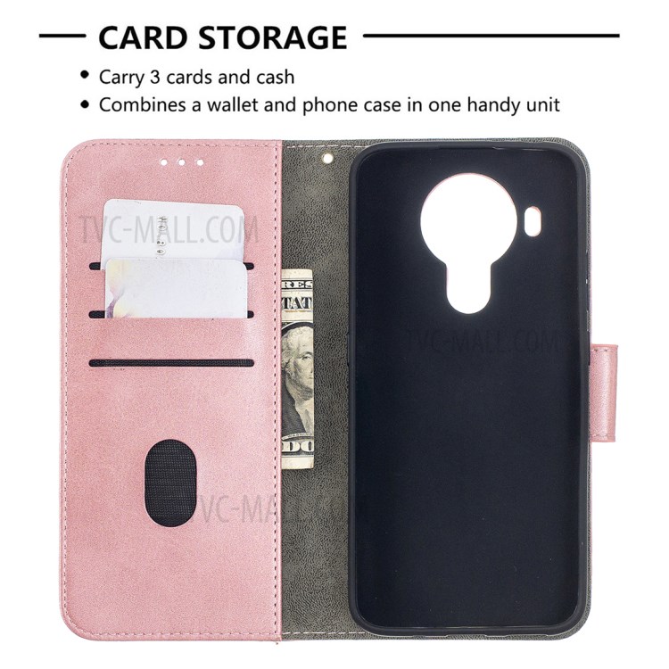 BF04 Splicing Crocodile Texture Protector Wallet Stand Leather Case for Nokia 5.4 - Rose Gold-6