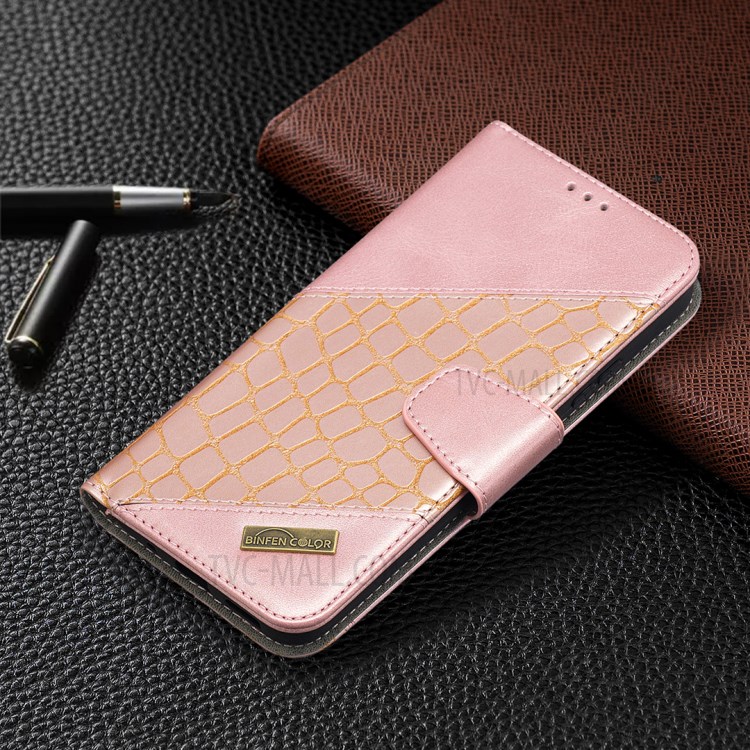 BF04 Splicing Crocodile Texture Protector Wallet Stand Leather Case for Nokia 5.4 - Rose Gold-7