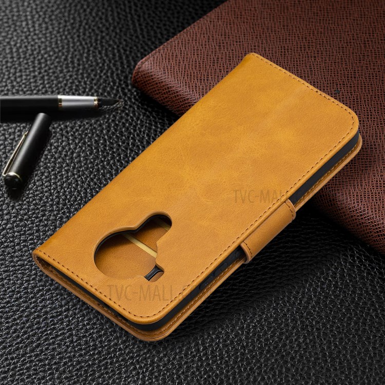 PU Leather Wallet Stylish Smartphone Case for Nokia 5.4 - Yellow-8