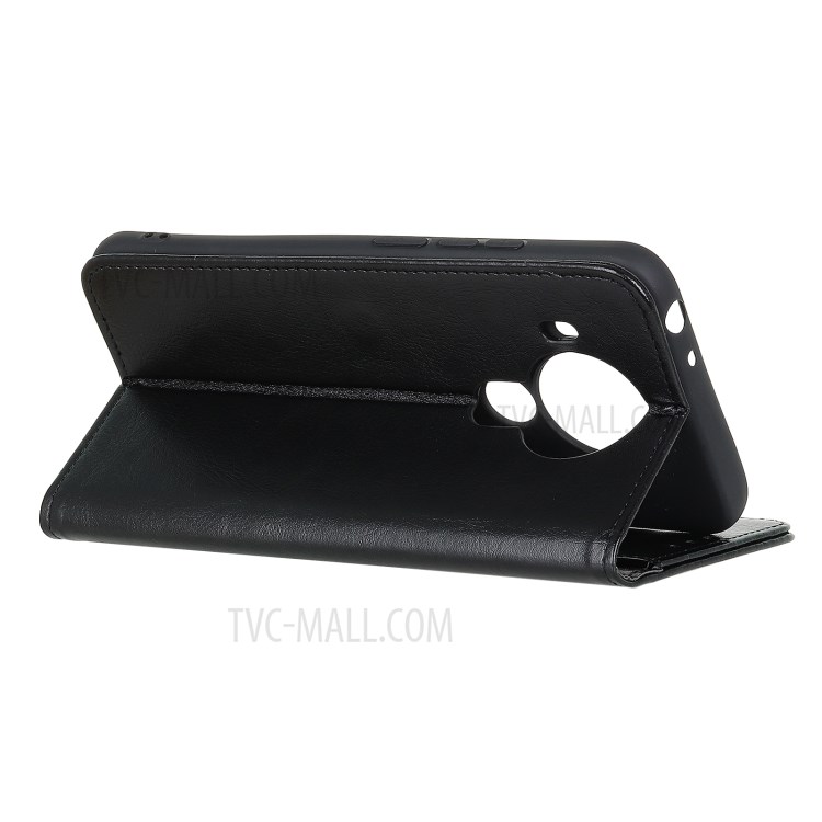Crazy Horse Texture Leather Phone Cover Card Holder Stand for Nokia 7.3 - Black-3