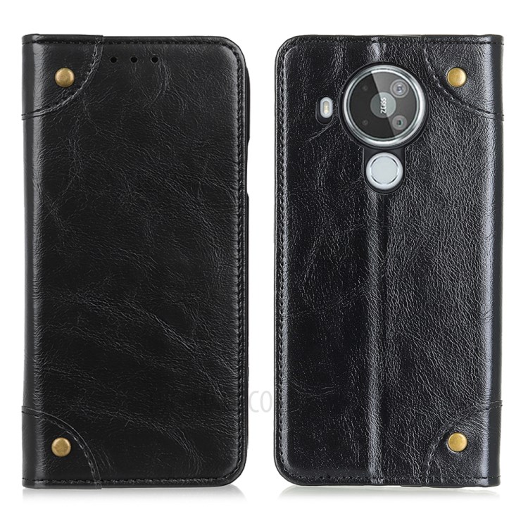 Magnetic Auto-Absorbed Wallet Design TPU + PU Leather Phone Stand Shell Case for Nokia 7.3 - Black-1