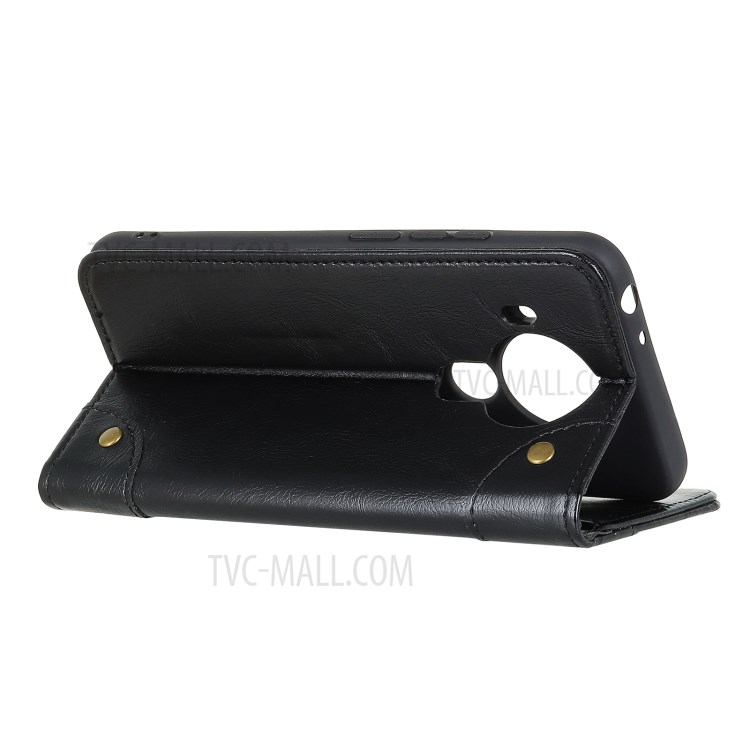 Magnetic Auto-Absorbed Wallet Design TPU + PU Leather Phone Stand Shell Case for Nokia 7.3 - Black-3