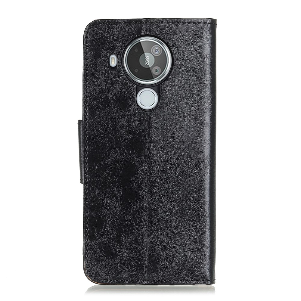 Crazy Horse Texture Wallet Design Split Leather Stand Protector Cover for Nokia 7.3 - Black-8