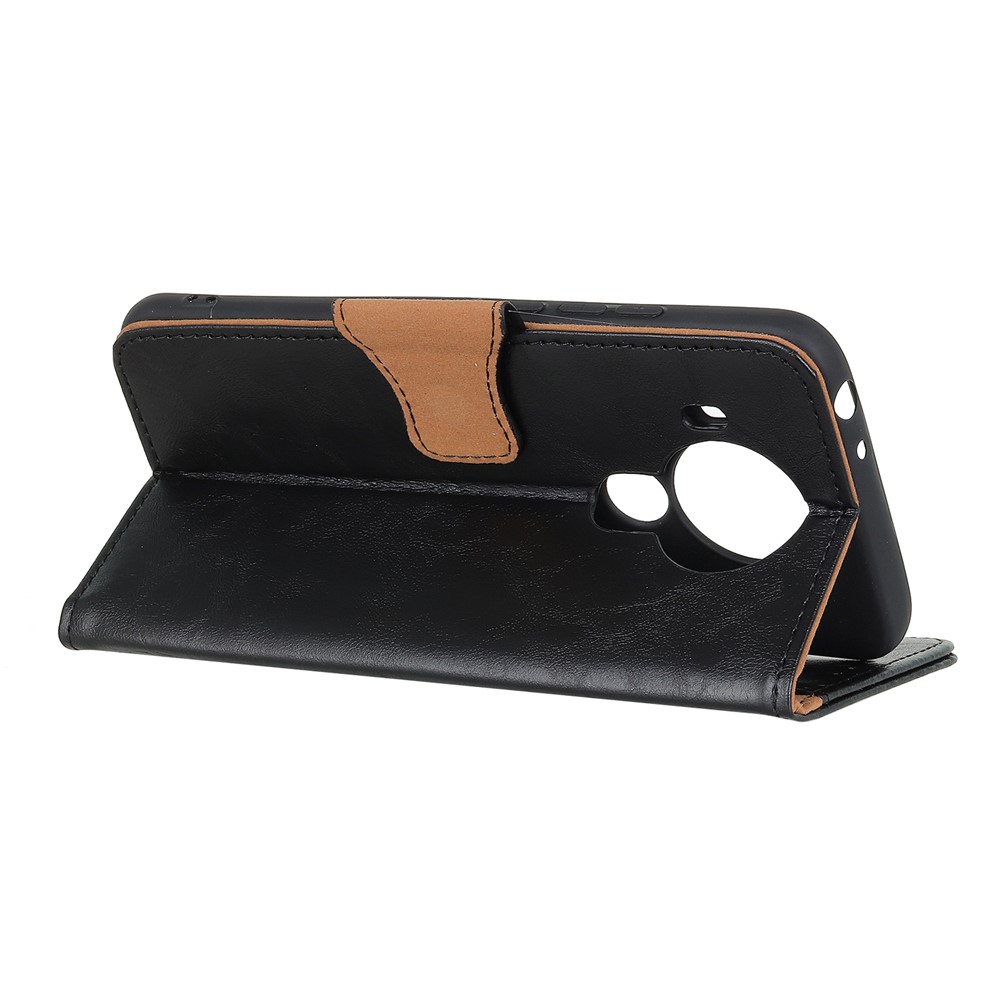 Crazy Horse Texture Wallet Design Split Leather Stand Protector Cover for Nokia 7.3 - Black-9
