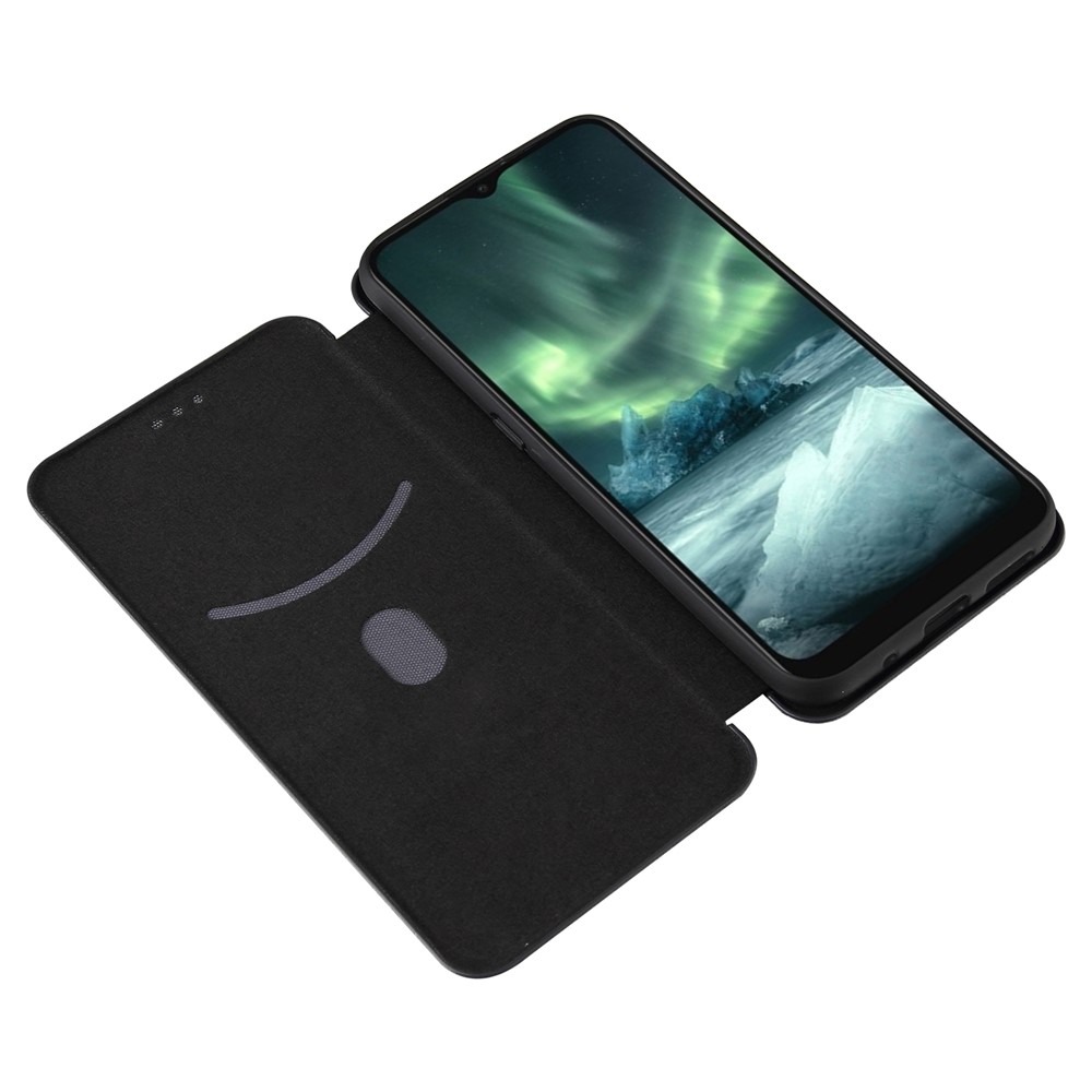 Anti-Scratch Carbon Fiber Texture Auto-absorbed Card Holder Cover Case for Nokia 6.3 - Black-5