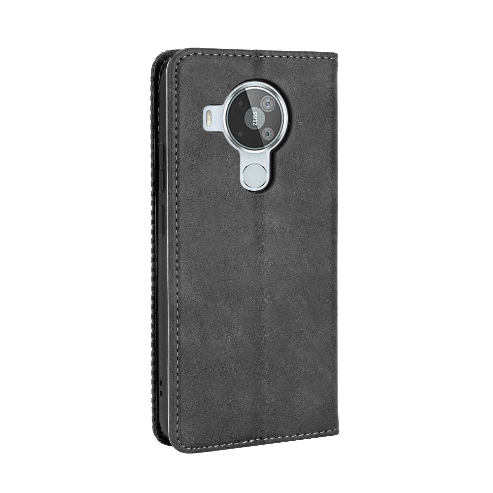 Magnetic Vintage Style Phone Case Wallet Stand Leather Cover for Nokia 7.3 - Black-3