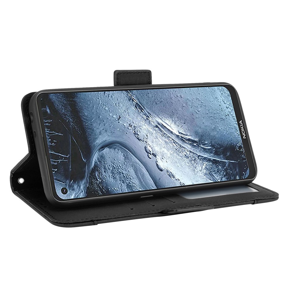 Leather Wallet Protective Case with Multiple Card Slots for Nokia 7.3 - Black-7