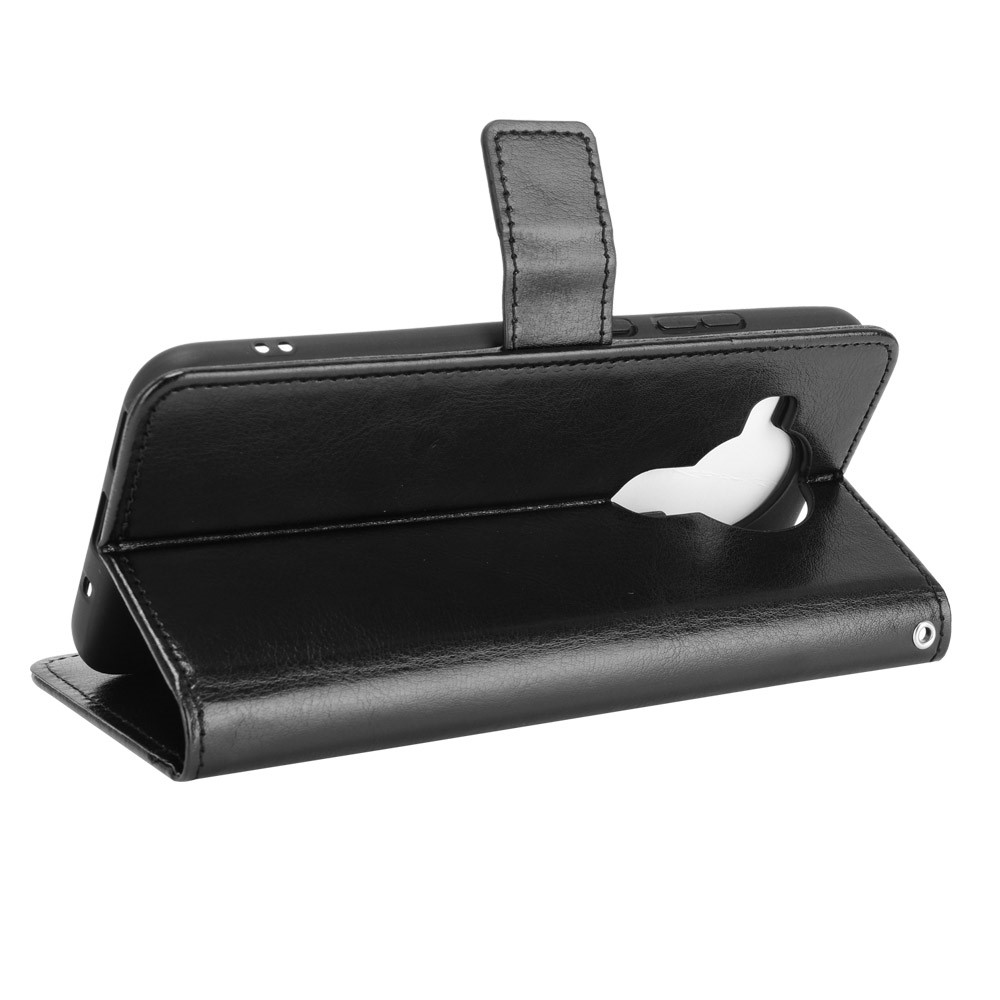 Crazy Horse Texture Wallet Design PU Leather Stand Protector Cover for Nokia 7.3 - Black-6
