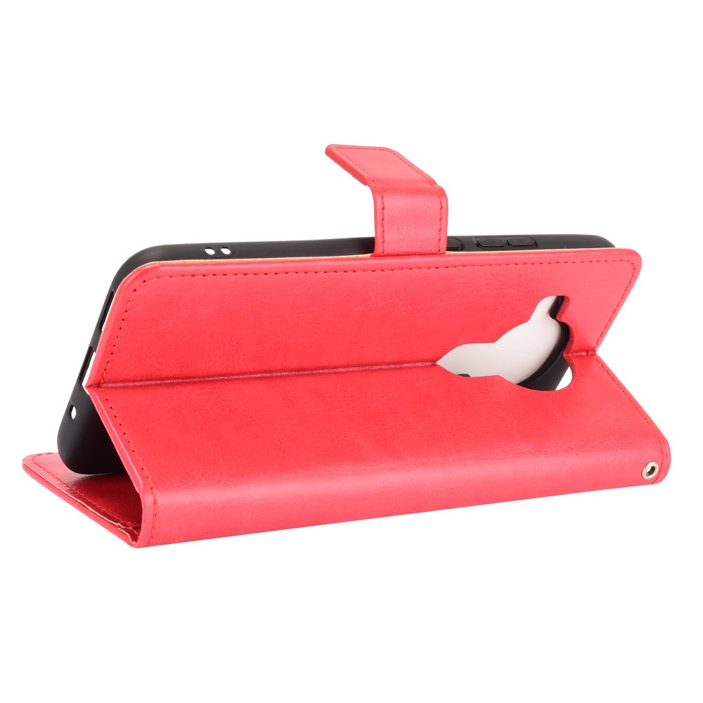 Crazy Horse Texture Wallet Design PU Leather Stand Protector Cover for Nokia 7.3 - Red-6