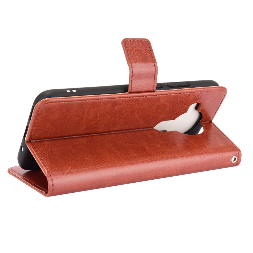 Crazy Horse Texture Wallet Design PU Leather Stand Protector Cover for Nokia 7.3 - Brown-6