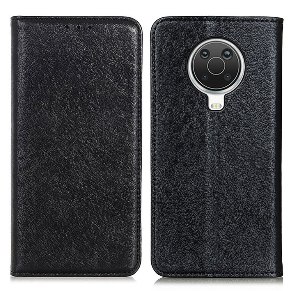 Crazy Horse Texture Auto-absorbed PU Leather Wallet Stand Phone Case Shell for Nokia 6.3 - Black-1