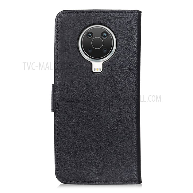 KHAZNEH Magnetic Buckle Design Wallet Stand PU Leather Phone Shell Case for Nokia 6.3 - Black-3