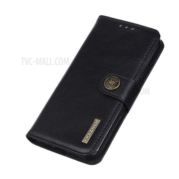 KHAZNEH Magnetic Buckle Design Wallet Stand PU Leather Phone Shell Case for Nokia 6.3 - Black-4